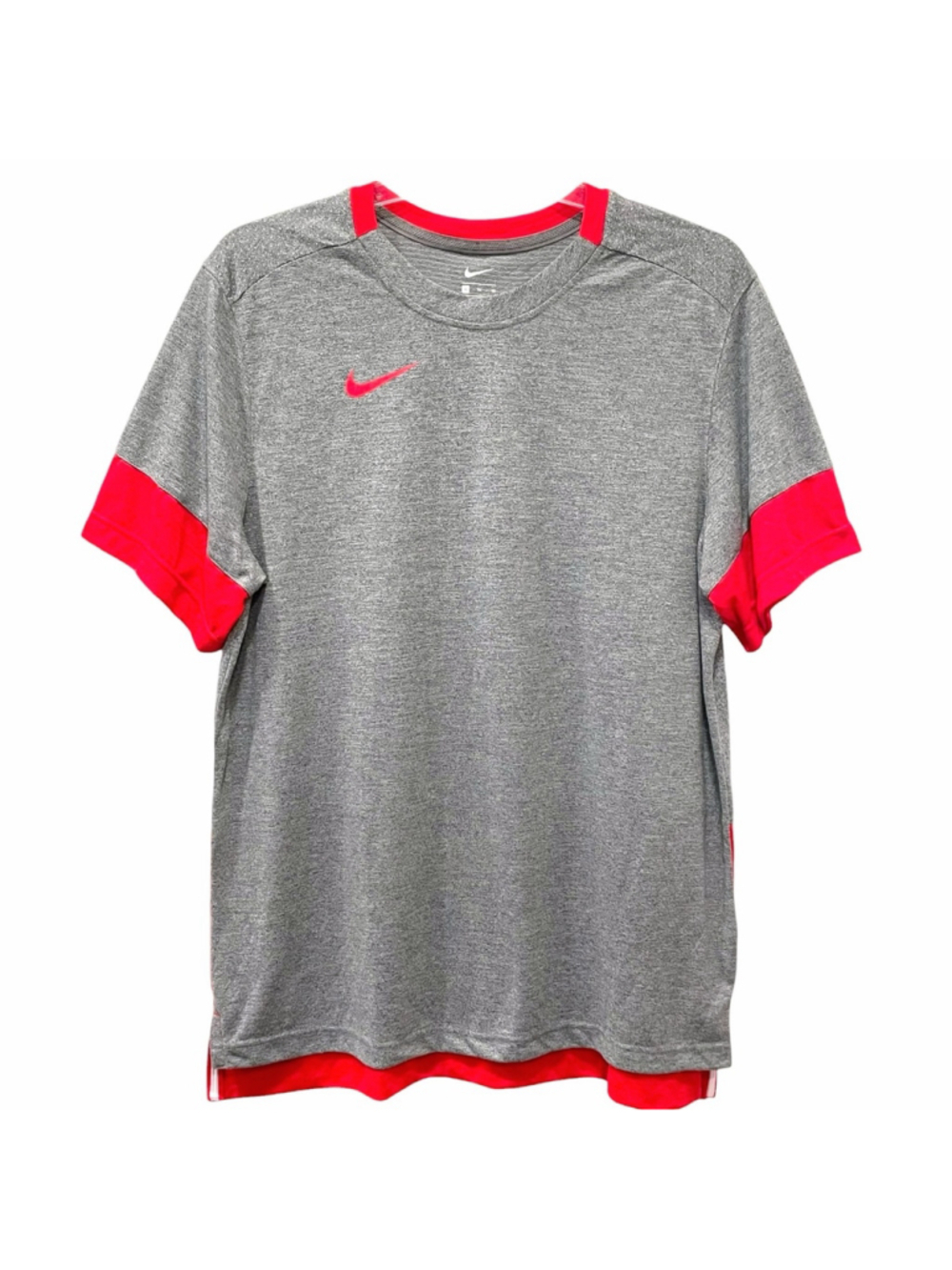 Nike Mens Size XL Football Team Player Training Shirt Short Sleeves Gray Red